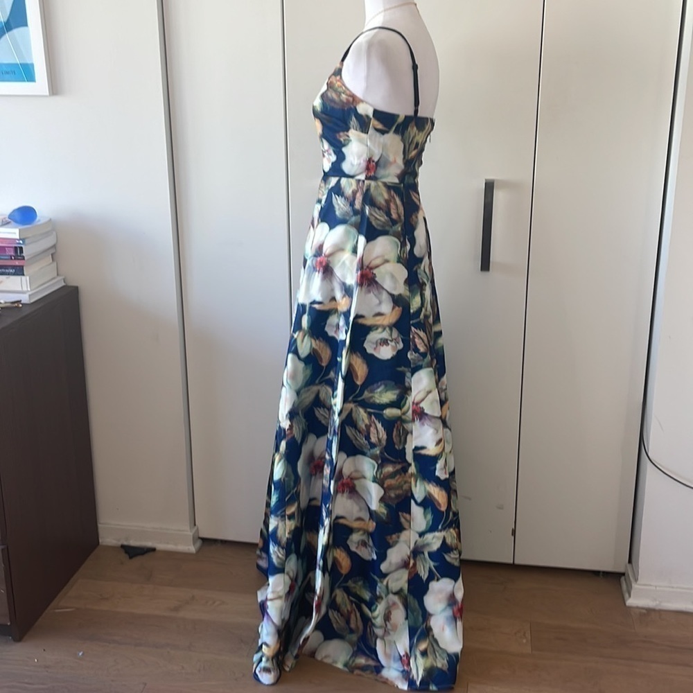 L’ATISTE BY AMY Floral Formal Long Chiffon Flower Spaghetti Strap Dress 👗 - Picture 5 of 9